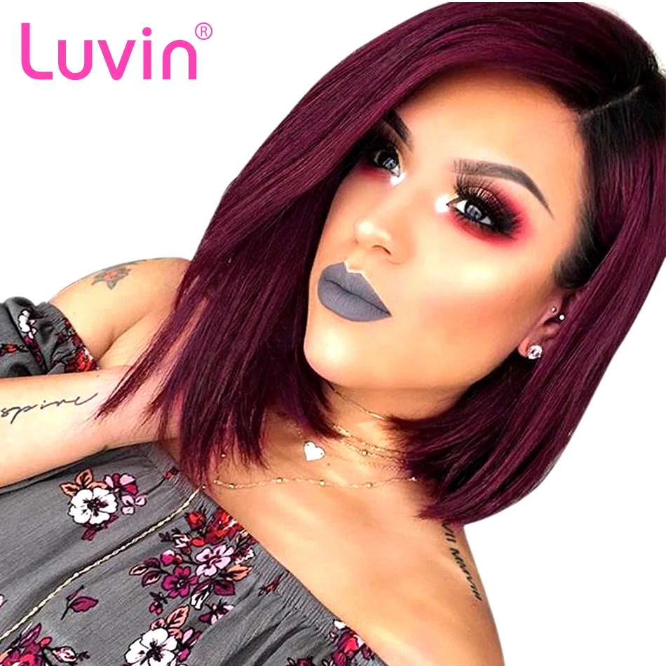 Luvin Bob Lace Front Human Hair Wigs Straight Short Bob Wig For Black Women Pink Green Ombre 613 Blonde Red T1B/Burgundy
Luvin Bob Lace Front Human Hair Wigs Straight Short Bob Wig For Black Women Pink Green Ombre 613 Blonde Red T1B/Burgundy