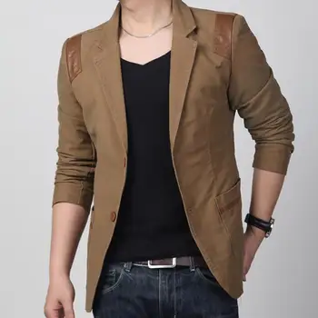 Casual Spring Fall Man Khaki Black One Button Patchwork Slim 5xl 6xl Cotton Blazer Coat , Fashion Men Male Fit Business Blazers
Casual Spring Fall Man Khaki Black One Button Patchwork Slim 5xl 6xl Cotton Blazer Coat , Fashion Men Male Fit Business Blazers
