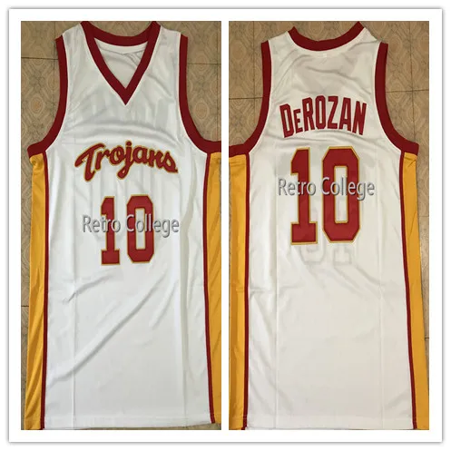 

#10 Demar DeRozan USC Trojans Throwback College Mens Basketball Jersey embroidery Stitched Custom Any name and number