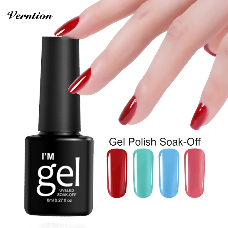 Verntion Hot Sale Beauty Gel Color UV 8ml Nail Polish Long Lastin 29 Color Gel Nail Varnish Soak Off UV Nail Design Gel Polish
Verntion Hot Sale Beauty Gel Color UV 8ml Nail Polish Long Lastin 29 Color Gel Nail Varnish Soak Off UV Nail Design Gel Polish