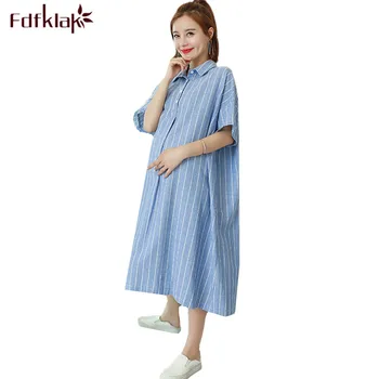 Fdfklak Loose Large Size Pregnant Dress Women Clothe Summer Short Sleeve Striped Pregnancy Dresses Long Maternity Dress 
Fdfklak Loose Large Size Pregnant Dress Women Clothe Summer Short Sleeve Striped Pregnancy Dresses Long Maternity Dress