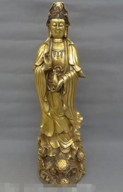 S7037 26" China Bronze Gilt Pray Bless Lotus Kwan-Yin GuanYin Hold Pot Goddess Statue D0318
S7037 26" China Bronze Gilt Pray Bless Lotus Kwan-Yin GuanYin Hold Pot Goddess Statue D0318