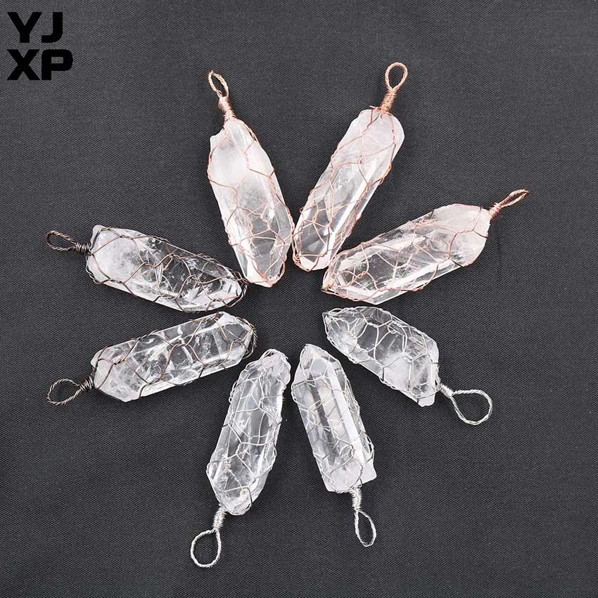 YJXP Irregular Shaped Natural White Crystal Column Wire Wrapped Reiki Healing Clear Quartz Pendant Women Charm Jewelry
YJXP Irregular Shaped Natural White Crystal Column Wire Wrapped Reiki Healing Clear Quartz Pendant Women Charm Jewelry