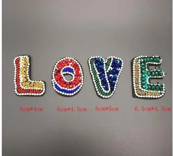 6cm New Letter LOVE Bead Sequined Patches for Fashion T-shirt Sweater Decoration Sewing on Patch Garment Accessotires DHL 
6cm New Letter LOVE Bead Sequined Patches for Fashion T-shirt Sweater Decoration Sewing on Patch Garment Accessotires DHL