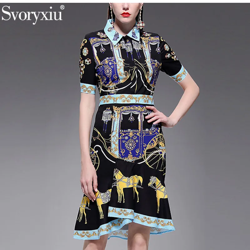 Svoryxiu 2019 Designer Summer Party Mermaid Short Dress Women's Fashion Beading Vintage luxury Print Ruffles Dresses Vestdios
Svoryxiu 2019 Designer Summer Party Mermaid Short Dress Women's Fashion Beading Vintage luxury Print Ruffles Dresses Vestdios