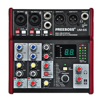 UM-66 4 Channels 16 Digital Effects 24 Bit Dsp Processor Sound Card (Hall Room Plate Delay Echo) Record Audio Mixer
UM-66 4 Channels 16 Digital Effects 24 Bit Dsp Processor Sound Card (Hall Room Plate Delay Echo) Record Audio Mixer