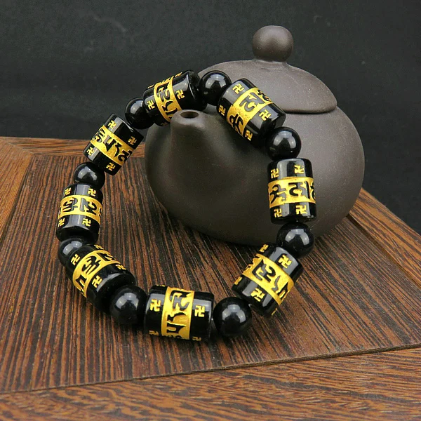 Tibetan Black Chalcedony Barrel Bead Carve Mantra Om Mani Padme Hum Amulet Bracelet
Tibetan Black Chalcedony Barrel Bead Carve Mantra Om Mani Padme Hum Amulet Bracelet