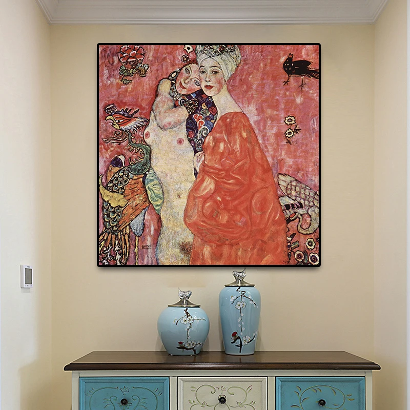 Gustav Klimt Women Friends Reproduction Oil Painting on Canvas Art Scandinavian Posters and Prints Wall Picture for Living Room
Gustav Klimt Women Friends Reproduction Oil Painting on Canvas Art Scandinavian Posters and Prints Wall Picture for Living Room