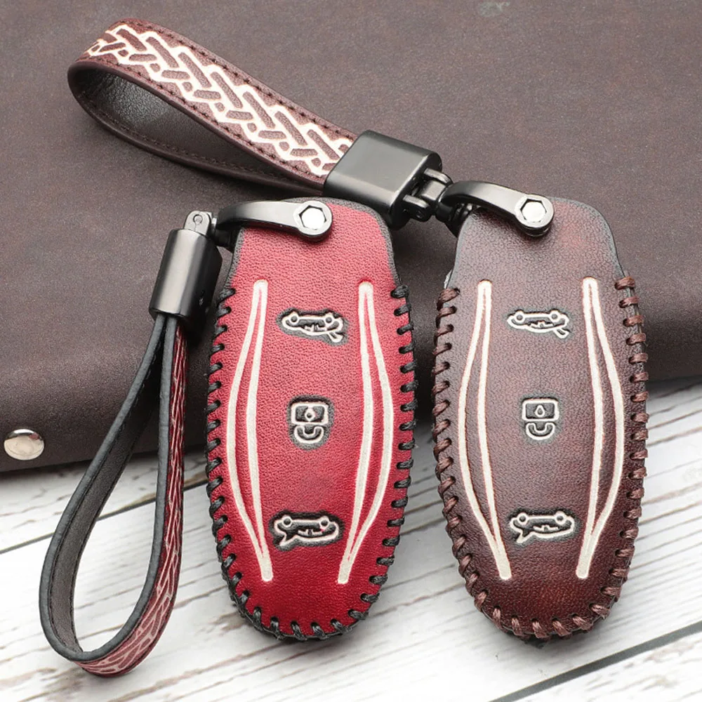 High quality Leather Car Key Cover Case Holder For Tesla Model X Model S Remote keyless holder keychain keyring accessories
High quality Leather Car Key Cover Case Holder For Tesla Model X Model S Remote keyless holder keychain keyring accessories