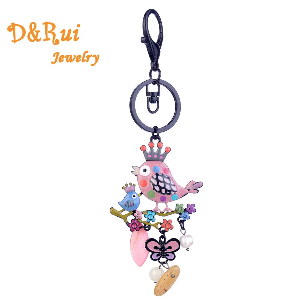 Colored Enamel Bird with Royal Crown Fashion Pearl Butterfly Flower Key Chain Metal Ring Car Pendant Keychains for Women Bag
Colored Enamel Bird with Royal Crown Fashion Pearl Butterfly Flower Key Chain Metal Ring Car Pendant Keychains for Women Bag