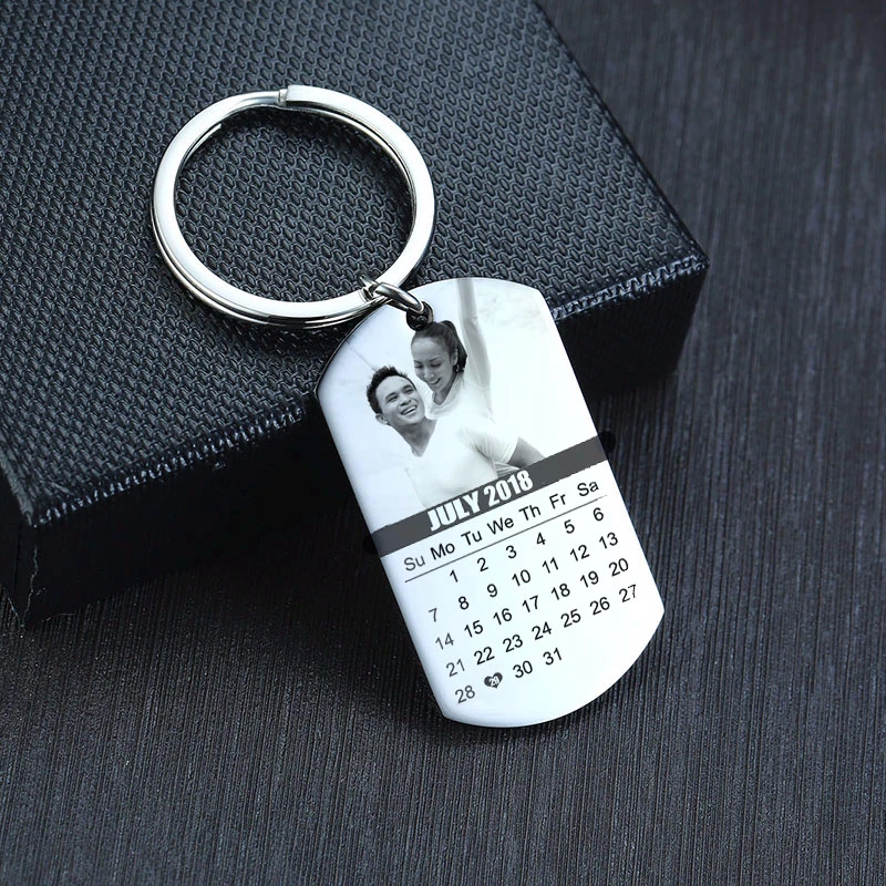 Custom Photo Calendar Keychain Birthday Gift Personalized Calendar Key Chain in Stainless Steel
Custom Photo Calendar Keychain Birthday Gift Personalized Calendar Key Chain in Stainless Steel