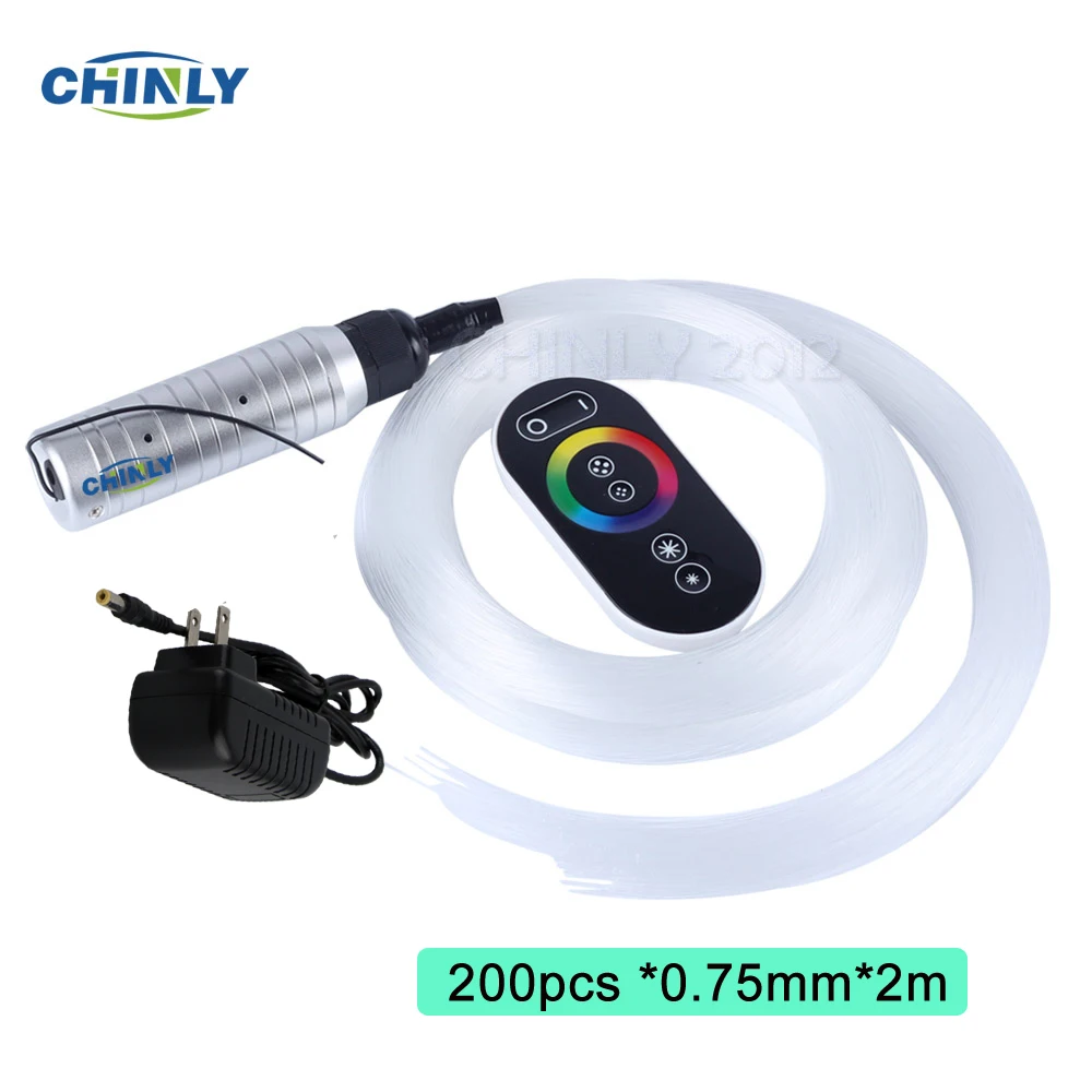 DC12V 6W RGB LED plastic Fiber Optic Star Ceiling Kit Light 200pcs 0.75mm 2M +touch Remote optical fiber Lights Engine
DC12V 6W RGB LED plastic Fiber Optic Star Ceiling Kit Light 200pcs 0.75mm 2M +touch Remote optical fiber Lights Engine