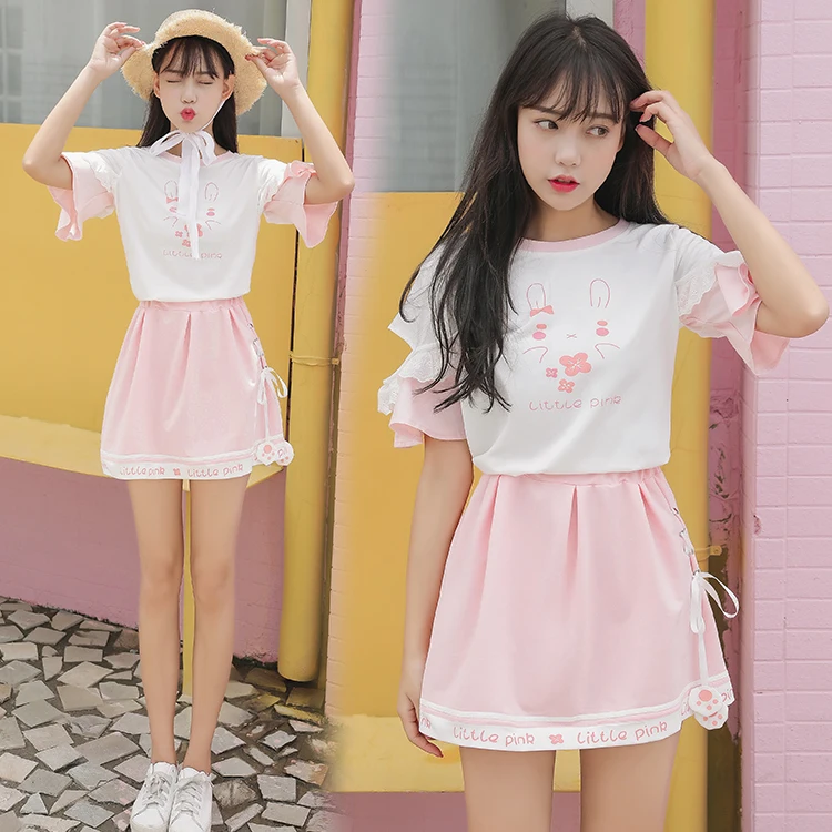 Japanese Women Harajuku Short Sleeve Sweet Set Summer Student Fresh And Lovely Skirt Japanese Two-piece Set
Japanese Women Harajuku Short Sleeve Sweet Set Summer Student Fresh And Lovely Skirt Japanese Two-piece Set