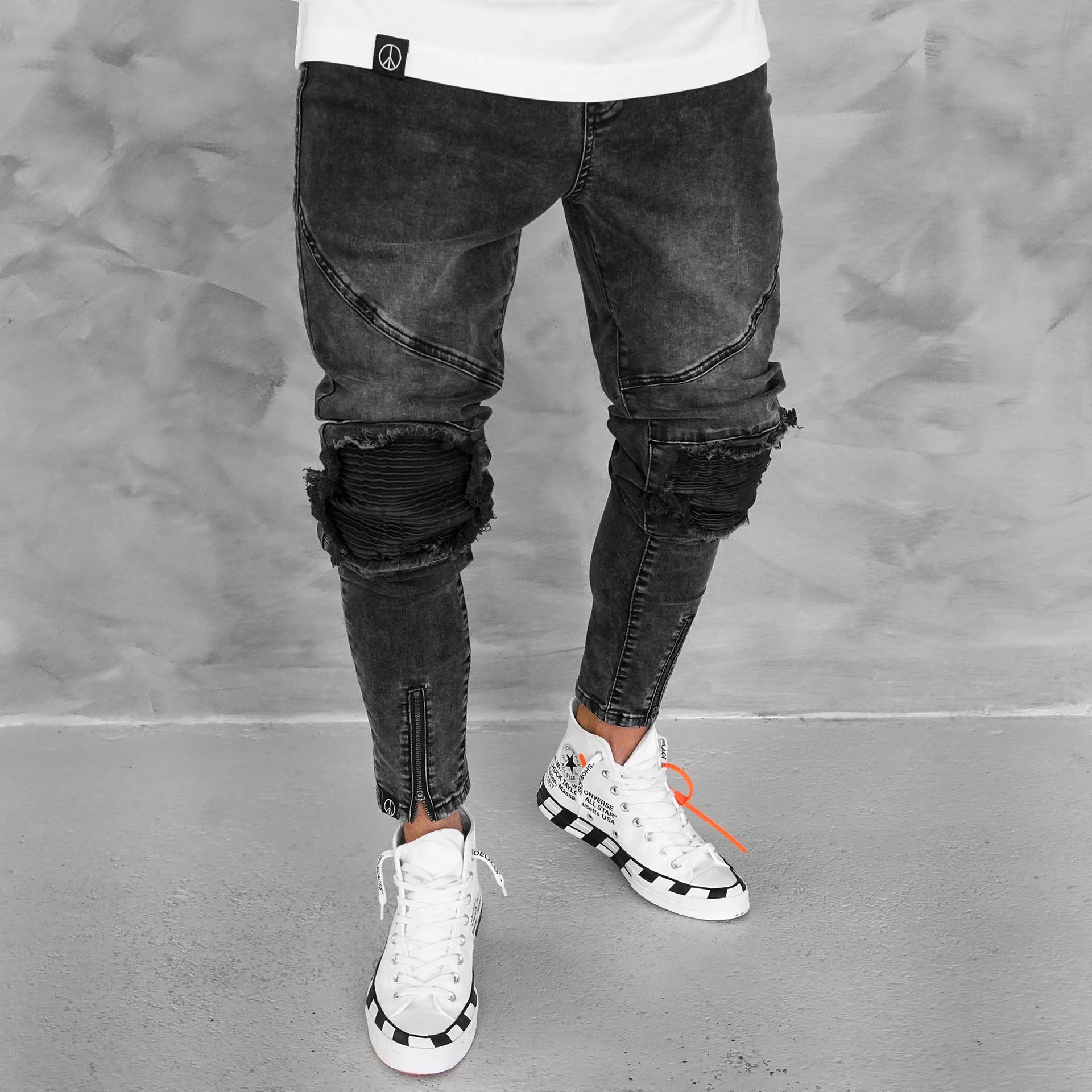 Slim Fit Jeans Skinny Men 2019 Jean Slim Homme New Fashion Clothes Jens Men Hole Jean Homme De Marque Zippered Black Jeans Uomo
Slim Fit Jeans Skinny Men 2019 Jean Slim Homme New Fashion Clothes Jens Men Hole Jean Homme De Marque Zippered Black Jeans Uomo