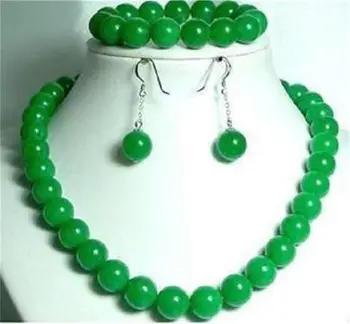 10mm Green Jade Gemstone Round Beads Necklace 18" & Bracelet 7.5" & Earrings A+A
10mm Green Jade Gemstone Round Beads Necklace 18" & Bracelet 7.5" & Earrings A+A