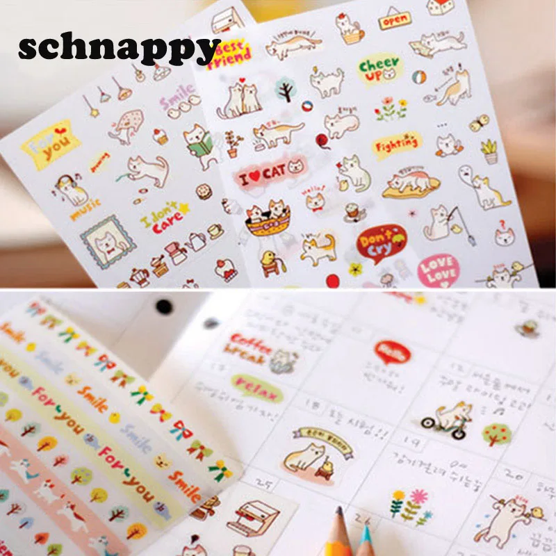 Cute Lovely 6 Sheet Paper Stickers for Diary Scrapbook Notebook Wall Decor DIY Cartoon Scrapbooking Stickers Children Play Toys
Cute Lovely 6 Sheet Paper Stickers for Diary Scrapbook Notebook Wall Decor DIY Cartoon Scrapbooking Stickers Children Play Toys