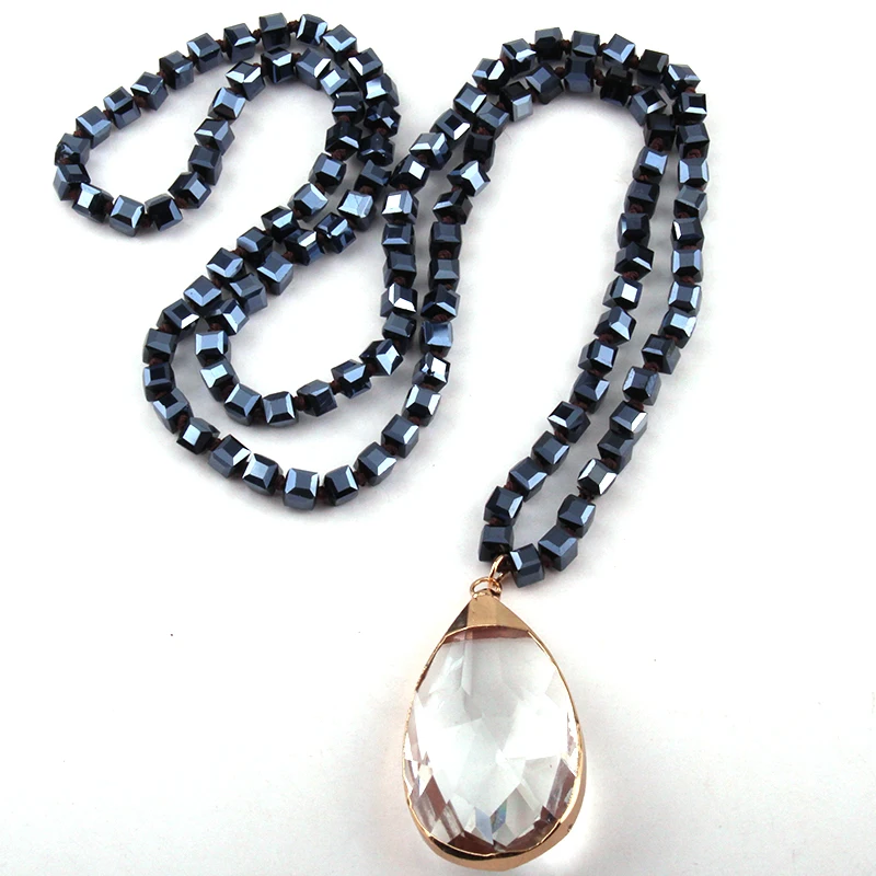 Free Shipping Fashion Bohemian Jewelry 6mm Square Glass Long Knotted Glass Drop Pendant Necklaces For Women
Free Shipping Fashion Bohemian Jewelry 6mm Square Glass Long Knotted Glass Drop Pendant Necklaces For Women