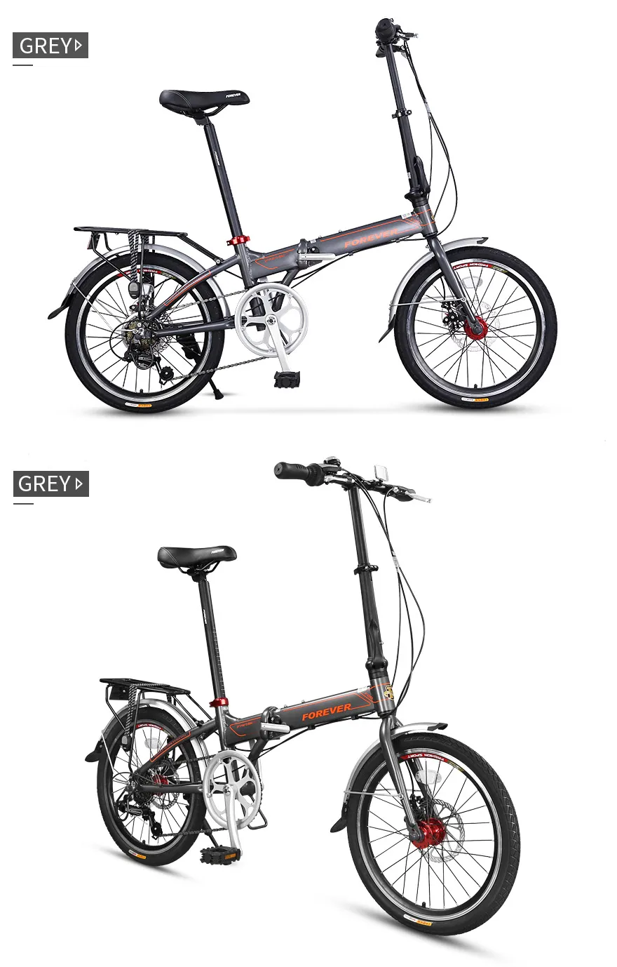 Discount FOREVER Mini Folding Bike 20 inch Aluminium Alloy Frame Double Disc Brake Bike Road Cycle Variable Speed Women Cycling Bicycle 19