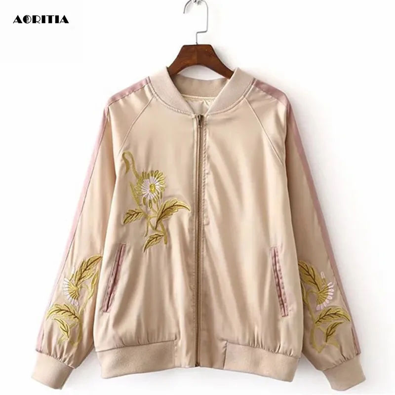 2019 Women Embroidery Aviator Jacket Silk Satin Ladies Baseball Bomber Jackets Camperas Mujer Abrigo
2019 Women Embroidery Aviator Jacket Silk Satin Ladies Baseball Bomber Jackets Camperas Mujer Abrigo