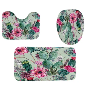 4Pcs Home Bathroom Decor Set Cactus Flower Pattern Toilet Seat Cover Bath Mat Set Waterproof Shower Curtain
4Pcs Home Bathroom Decor Set Cactus Flower Pattern Toilet Seat Cover Bath Mat Set Waterproof Shower Curtain