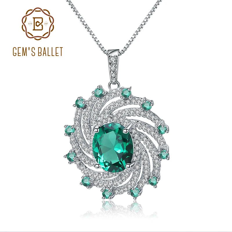 Gem's Ballet Huge Luxury Nano Emerald Pendant 925 Sterling Silver Vintage Pendant Necklace For Women Gift Fine Jewelry
Gem's Ballet Huge Luxury Nano Emerald Pendant 925 Sterling Silver Vintage Pendant Necklace For Women Gift Fine Jewelry
