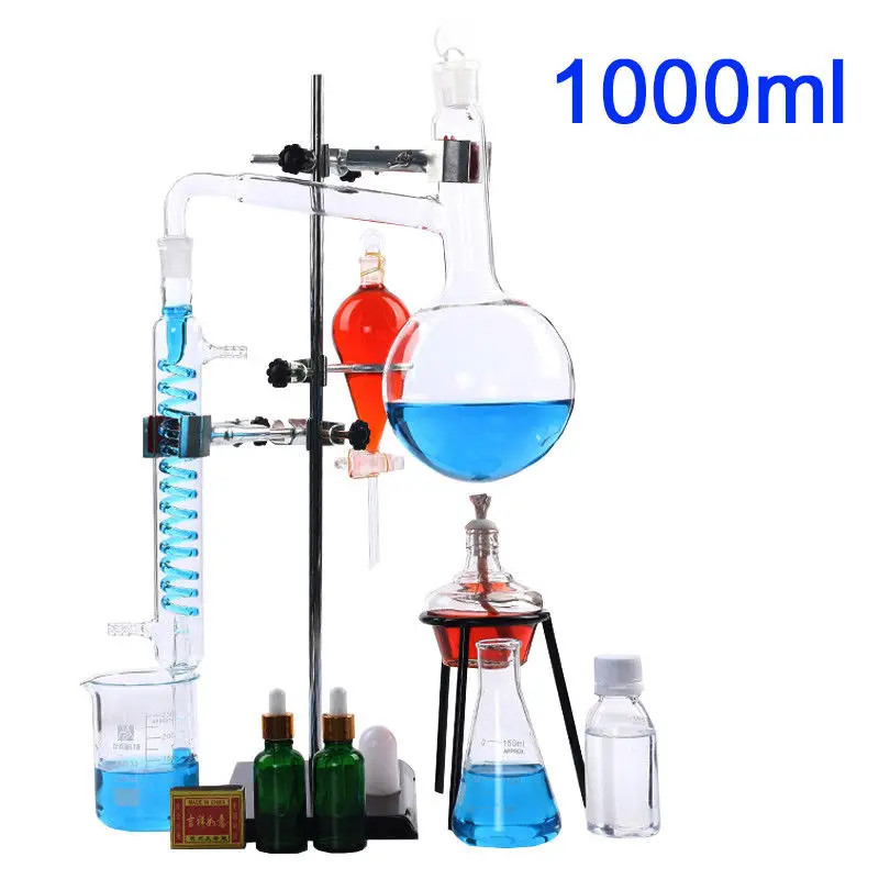 1000ml New Lab Essential Oil Distillation Apparatus Water Distiller Purifier Glassware Kits w/Condenser Pipe Full Sets
1000ml New Lab Essential Oil Distillation Apparatus Water Distiller Purifier Glassware Kits w/Condenser Pipe Full Sets