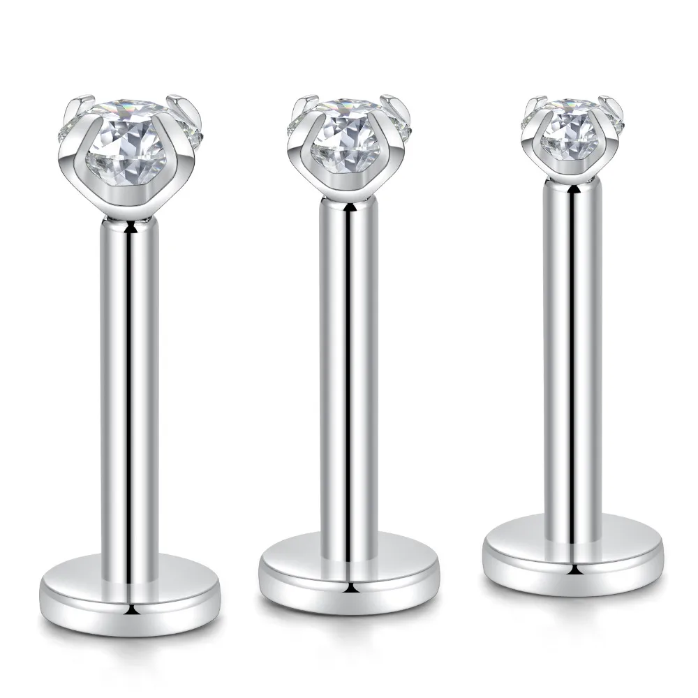 GAGABODY G23 Titanium 16G 8mm Clear CZ Internally Threaded Labret Monroe Lip Studs Helix Cartilage Tragus Earring Piercing
GAGABODY G23 Titanium 16G 8mm Clear CZ Internally Threaded Labret Monroe Lip Studs Helix Cartilage Tragus Earring Piercing