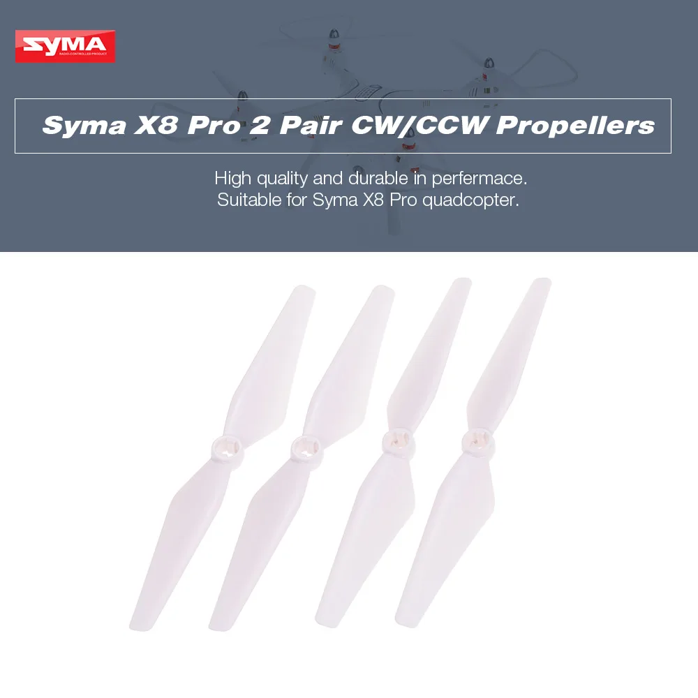 2 Pair Original Syma X8 Pro CW/CCW Propellers for Syma X8 Pro RC Quadcopter RC Accesseries
2 Pair Original Syma X8 Pro CW/CCW Propellers for Syma X8 Pro RC Quadcopter RC Accesseries