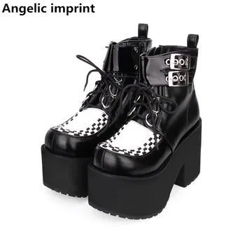 Angelic imprint mori girl Women motorcycle ankle punk boots lady lolita short Boots woman super high heels pumps wedges shoes 47
Angelic imprint mori girl Women motorcycle ankle punk boots lady lolita short Boots woman super high heels pumps wedges shoes 47