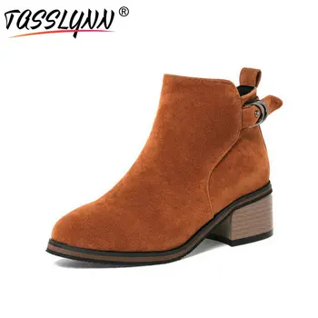TASSLYNN 2018 Buckle Women Boots Square Heels Spring Autumn Casual Shoes Round Toe Zipper Ladies Med Heel Ankle Boots Size 34-42
TASSLYNN 2018 Buckle Women Boots Square Heels Spring Autumn Casual Shoes Round Toe Zipper Ladies Med Heel Ankle Boots Size 34-42