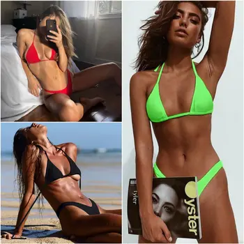 Brazilian Bikinis Women Swimsuit 2019 Push Up Biquinis Thong Trikini banador Mujer Solid Halter Beach Wear stroj kapielowy Femme
Brazilian Bikinis Women Swimsuit 2019 Push Up Biquinis Thong Trikini banador Mujer Solid Halter Beach Wear stroj kapielowy Femme