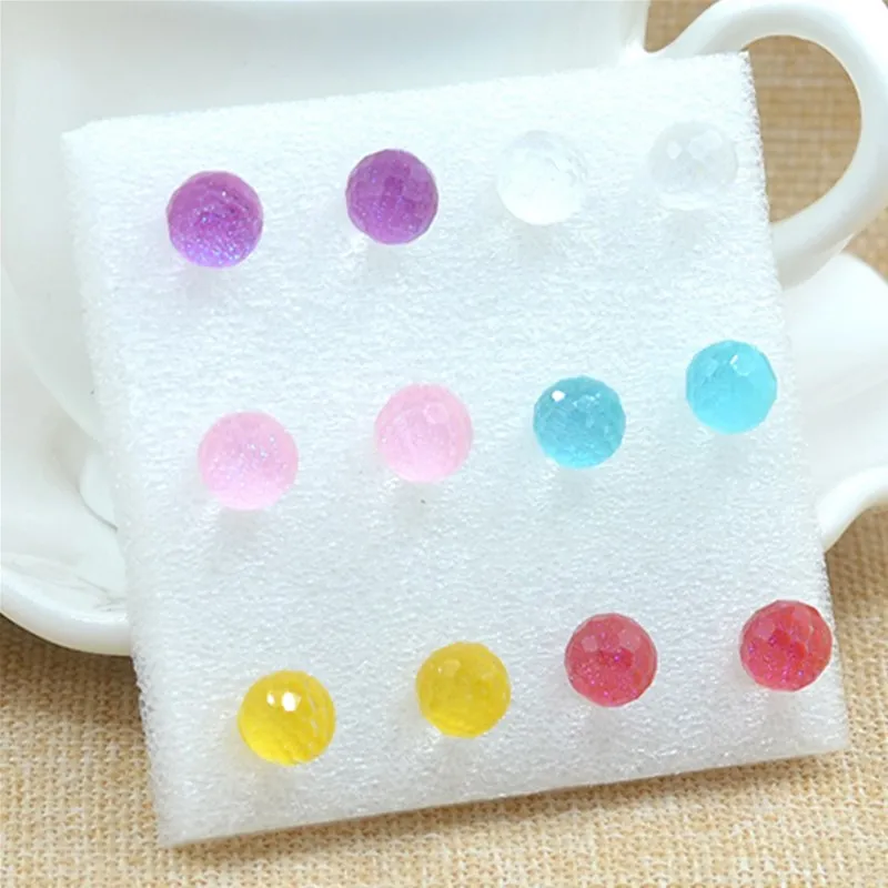 6 Pairs Mixed Color Resin Crystal Cute Stud Earrings Plastic Earrings For Girl Women's Jewelry earrings Droppshiping
6 Pairs Mixed Color Resin Crystal Cute Stud Earrings Plastic Earrings For Girl Women's Jewelry earrings Droppshiping