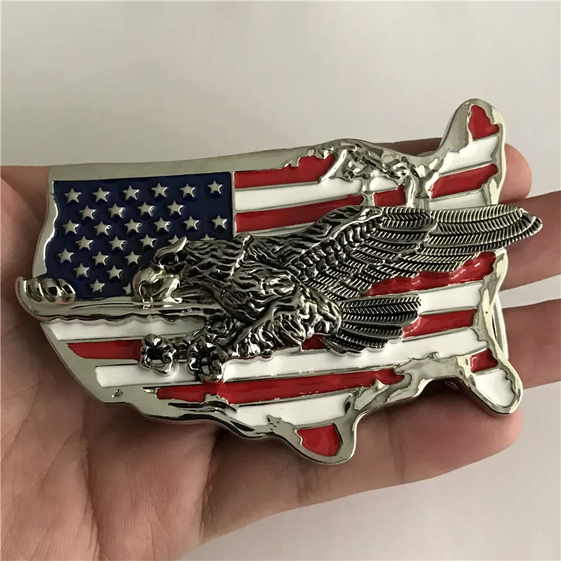 Retail New High quality American flag Silver Eagle Men Belt Buckle With Metal Cowboy Buckles Jeans accessories fit 4cm Wide Belt
Retail New High quality American flag Silver Eagle Men Belt Buckle With Metal Cowboy Buckles Jeans accessories fit 4cm Wide Belt