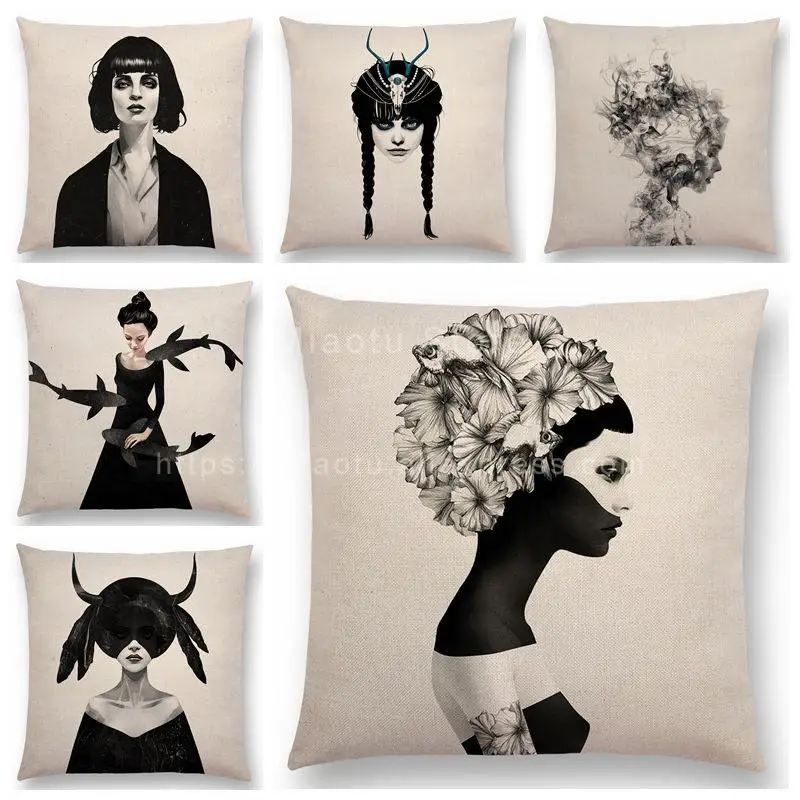 Square 18" Cushion Cover Magic Women Black and white Pillowcase Woven Pillow Covers Cotton&Linen Home Decor Drop Shipping
Square 18" Cushion Cover Magic Women Black and white Pillowcase Woven Pillow Covers Cotton&Linen Home Decor Drop Shipping