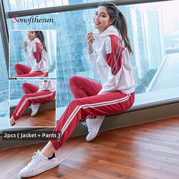 2pcs Spring Summer Women Sports Suit Hooded Jackets Yoga GYM Running Sets Fitness Trainning Sportswear Coat Long Pants
2pcs Spring Summer Women Sports Suit Hooded Jackets Yoga GYM Running Sets Fitness Trainning Sportswear Coat Long Pants