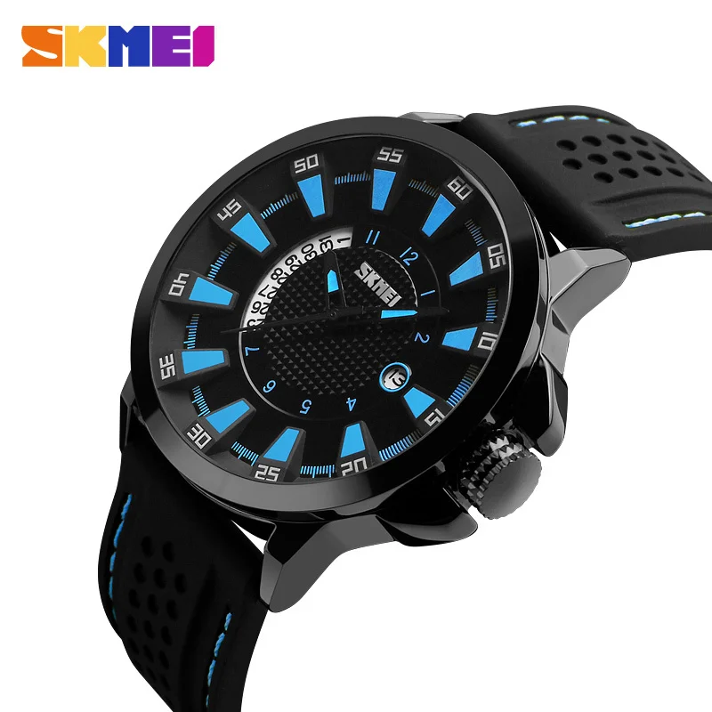 

SKMEI Men Fashion Watches 30M Waterproof Complete Calendar Quartz Watch Silicone Strap Sport Wristwatches Relogio Masculino 9152