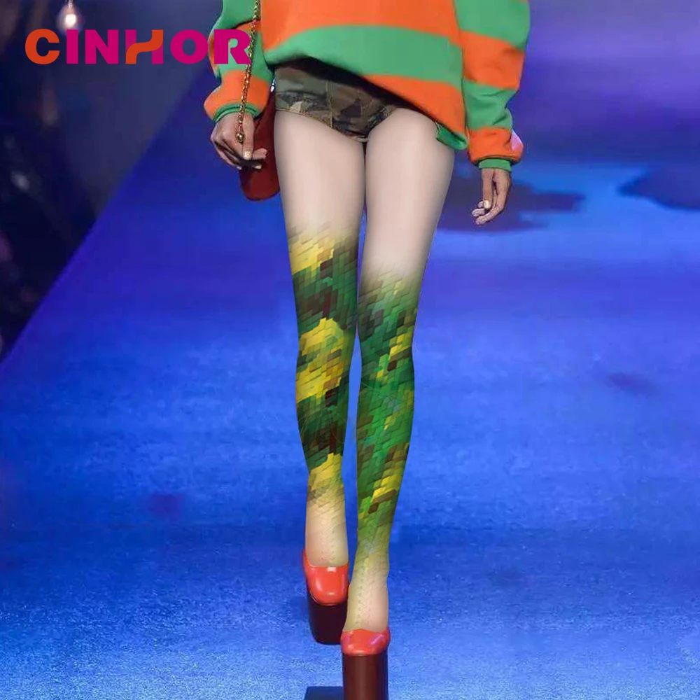 CINHOR Green Gradient Printing Net red Socks Female Spring And Summer Tide Brand White Base Long Tube Cotton Velvet Pantyhose
CINHOR Green Gradient Printing Net red Socks Female Spring And Summer Tide Brand White Base Long Tube Cotton Velvet Pantyhose