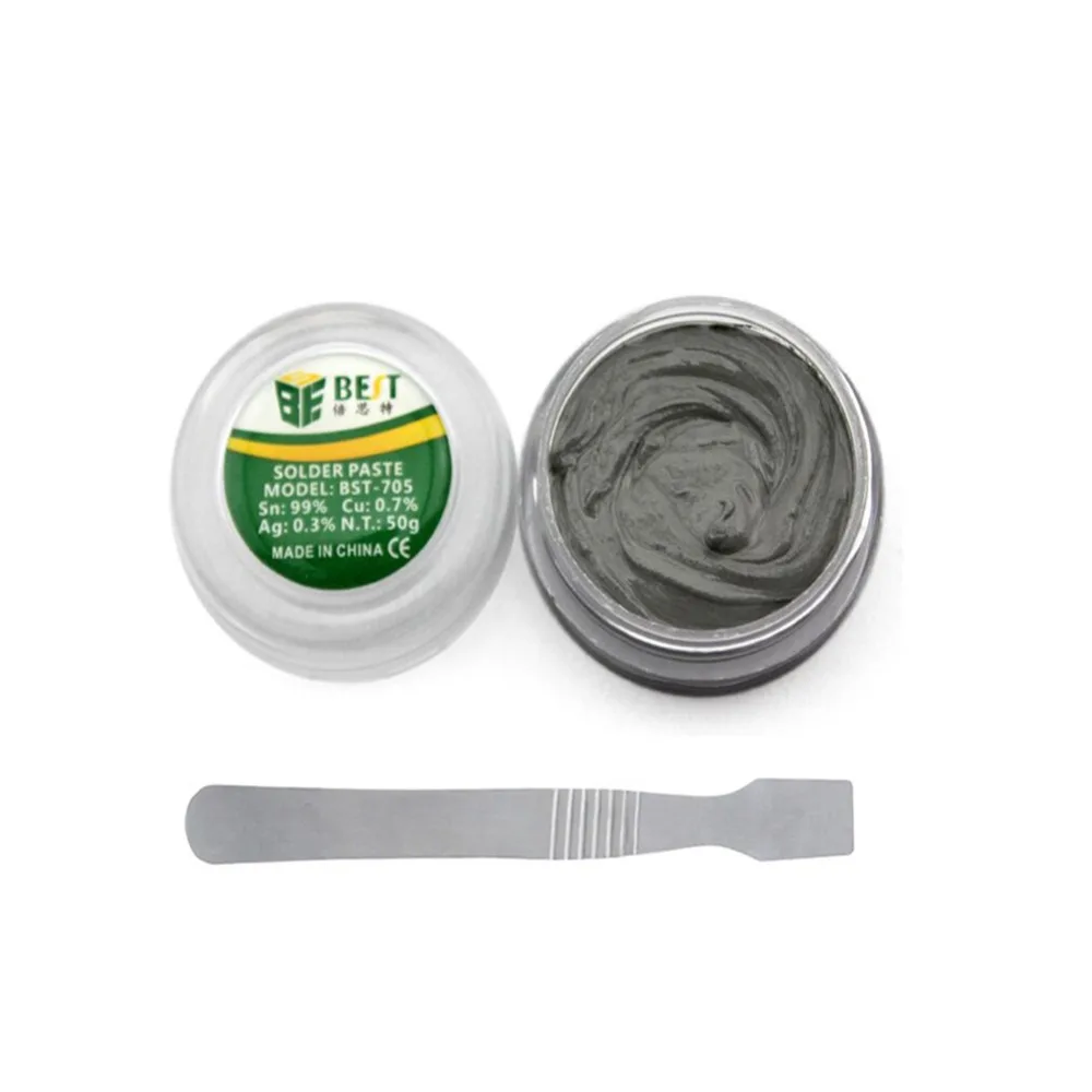 50g Lead-Free Solder Paste Strong Adhesive Tin Soldering Flux with Scraper Welding Flux for BGA SMD PGA Rework Reballing Station
50g Lead-Free Solder Paste Strong Adhesive Tin Soldering Flux with Scraper Welding Flux for BGA SMD PGA Rework Reballing Station