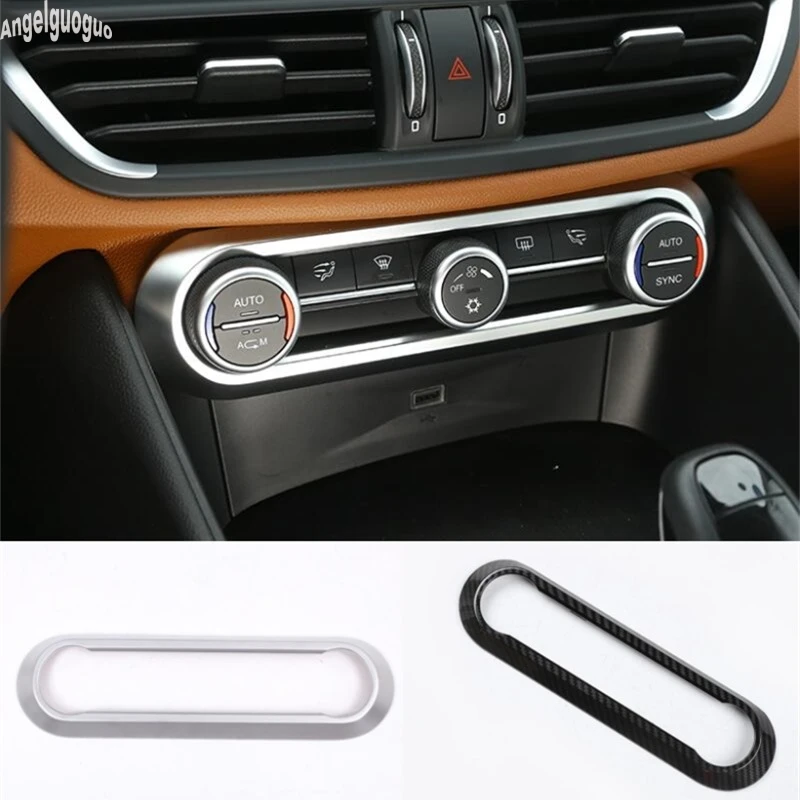Chorme Air Condition Volume Knob Trim Cover Sticker For Alfa Romeo Giulia 2017