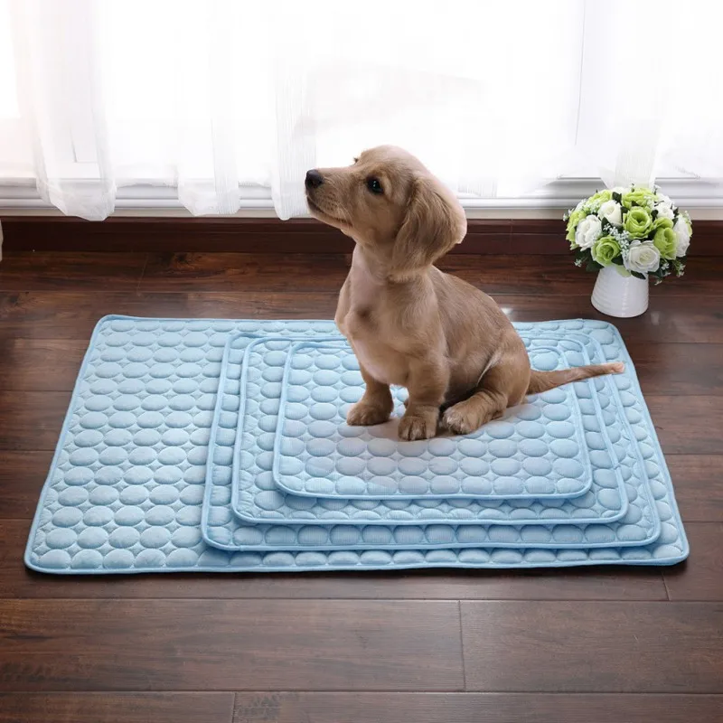 Фото Multi-functional Pet Dog Bed Comfortable Healthy and Non-toxic Cold Silk Mat Cat Accessories | Дом и сад