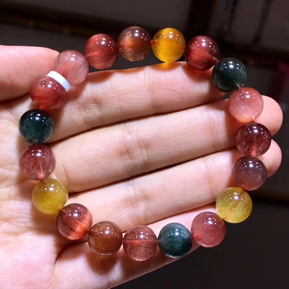 Certificate Natural Colorful Rutilated Quartz Copper Gold Green Bracelet Women Men 10.8mm Crystal Round Beads Gems Jewelry AAAA
Certificate Natural Colorful Rutilated Quartz Copper Gold Green Bracelet Women Men 10.8mm Crystal Round Beads Gems Jewelry AAAA