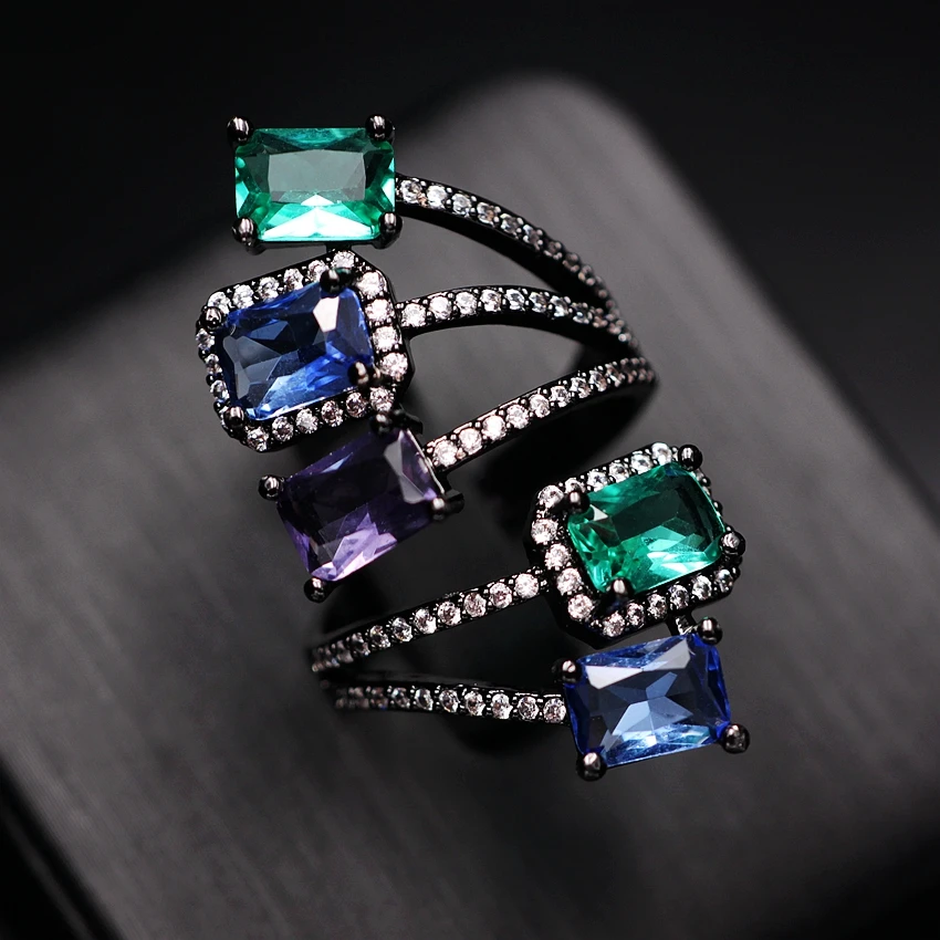 Multicolor Crystal Finger Ring For Women vintage Colorful cz Rectangle Zirconia Stone Geometric Open Ring Champagne gold Jewelry
Multicolor Crystal Finger Ring For Women vintage Colorful cz Rectangle Zirconia Stone Geometric Open Ring Champagne gold Jewelry