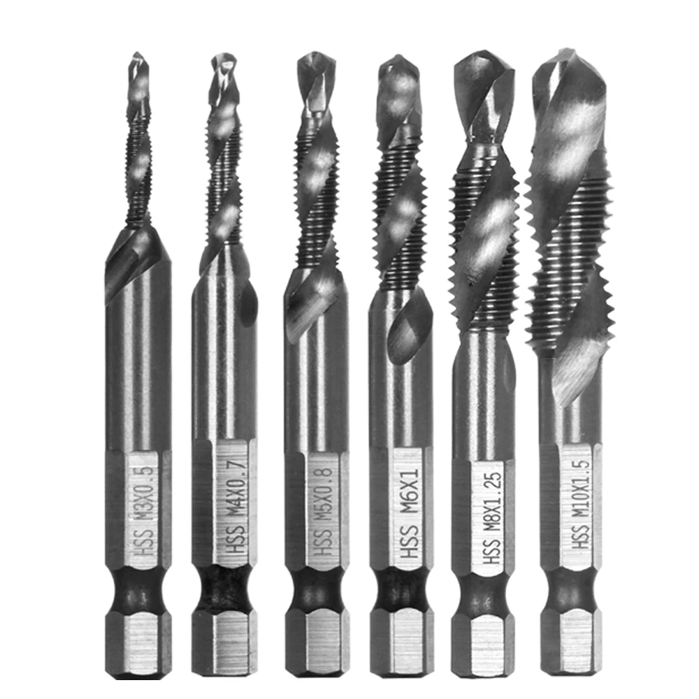 1pcs M3-M10 Screw Tap Drill Bits Hss Taps Countersink Deburr Set Metric Combination Bit High Speed Steel 1/4 IN Quick Change Hex
1pcs M3-M10 Screw Tap Drill Bits Hss Taps Countersink Deburr Set Metric Combination Bit High Speed Steel 1/4 IN Quick Change Hex