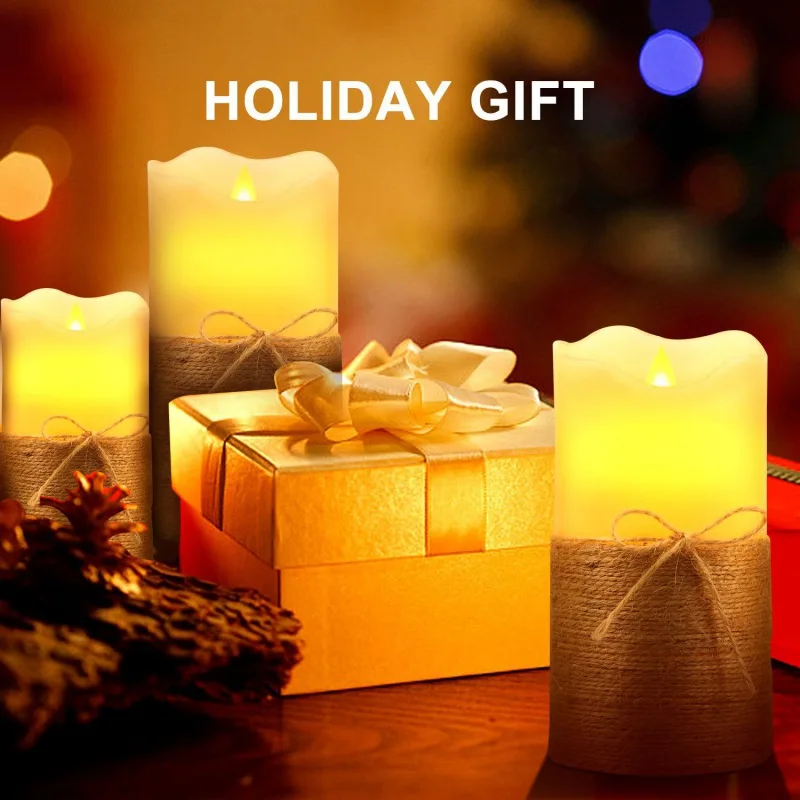 3pcs Realistic Candle Shaped Light Desktop Ornament Tealight Home Bar Wedding Halloween Decor Battery Hemp Rope Decorative Lamp 
3pcs Realistic Candle Shaped Light Desktop Ornament Tealight Home Bar Wedding Halloween Decor Battery Hemp Rope Decorative Lamp