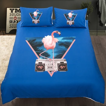 Pink / blue Flamingo printed bedding set Queen king Sizes duvet cover set with polyester polyester bed linens set
Pink / blue Flamingo printed bedding set Queen king Sizes duvet cover set with polyester polyester bed linens set