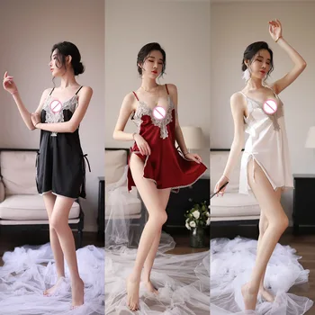 Side Open Sling Night Dress Nighties for Women Underwear Lingerie Lace Embroidery Deep V-Neck Sexy Nightdress Lenceria Femenina
Side Open Sling Night Dress Nighties for Women Underwear Lingerie Lace Embroidery Deep V-Neck Sexy Nightdress Lenceria Femenina