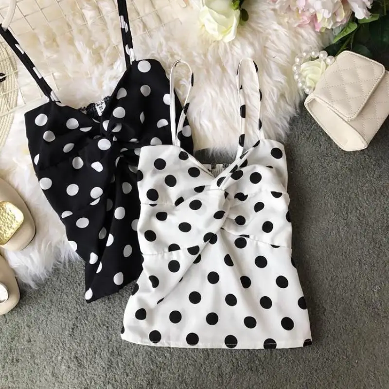 Women Dot Tank Top 2019 New Sexy V-Neck Short Tops Ladies Beach Spaghetti Strap Basic Backless Camis Cute Tops
Women Dot Tank Top 2019 New Sexy V-Neck Short Tops Ladies Beach Spaghetti Strap Basic Backless Camis Cute Tops