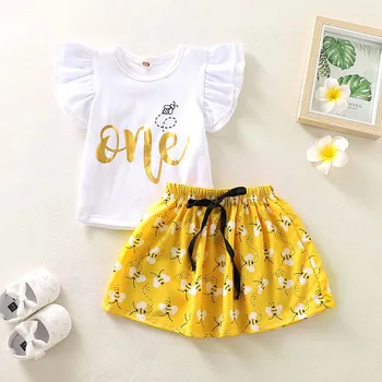 Emmababy Newborn Baby Girl Clothes 1st Birthday Fly Sleeve Tops Honeybee Print Mini Skirt 2Pcs Outfits Clothes Summer
Emmababy Newborn Baby Girl Clothes 1st Birthday Fly Sleeve Tops Honeybee Print Mini Skirt 2Pcs Outfits Clothes Summer