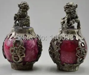 Vintage Handwork Teapot For Chinese Oriental Decor Old Jade & Tibet Silver Kylin Dragon Phoenix Pair Statue Wholesale 2pcs sets
Vintage Handwork Teapot For Chinese Oriental Decor Old Jade & Tibet Silver Kylin Dragon Phoenix Pair Statue Wholesale 2pcs sets