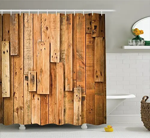 Wooden Shower Curtain Lodge Style Hardwood Planks Image Print Farmhouse Grunge Design Fabric Bathroom Decor Set with Hooks
Wooden Shower Curtain Lodge Style Hardwood Planks Image Print Farmhouse Grunge Design Fabric Bathroom Decor Set with Hooks